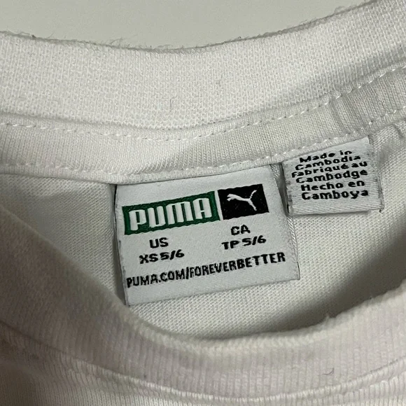 Puma Boys Athletic Set XS 5/6 Blue Shorts White Logo T-Shirt Activewear - Picture 6 of 11